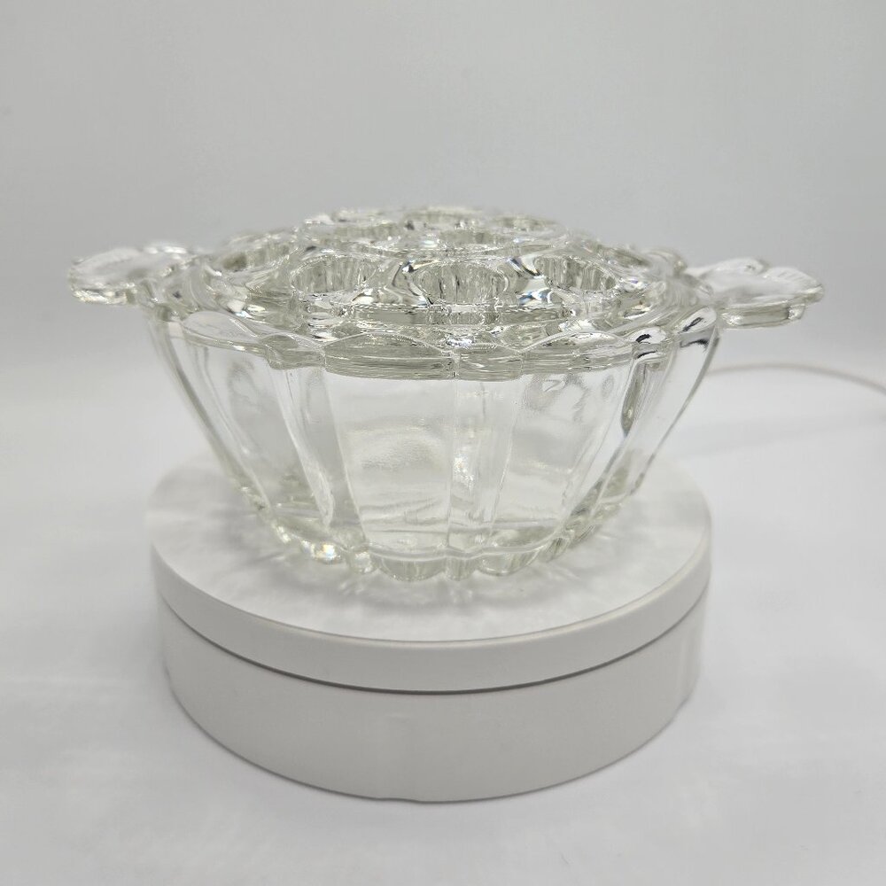 Anchor Hocking Old Cafe Flower Bowl and Frog 1930's Anchor Hocking Posey Bowl